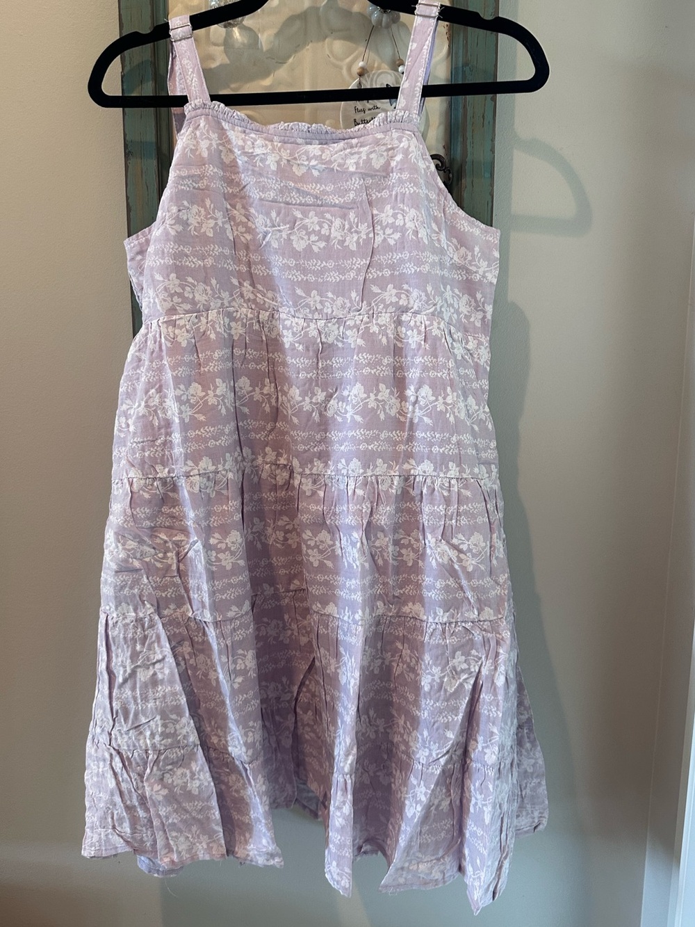 NWT In Loom Lavender Floral Tiered Babydoll Dress Large Cottagecore Boho